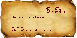 Bálint Szilvia névjegykártya